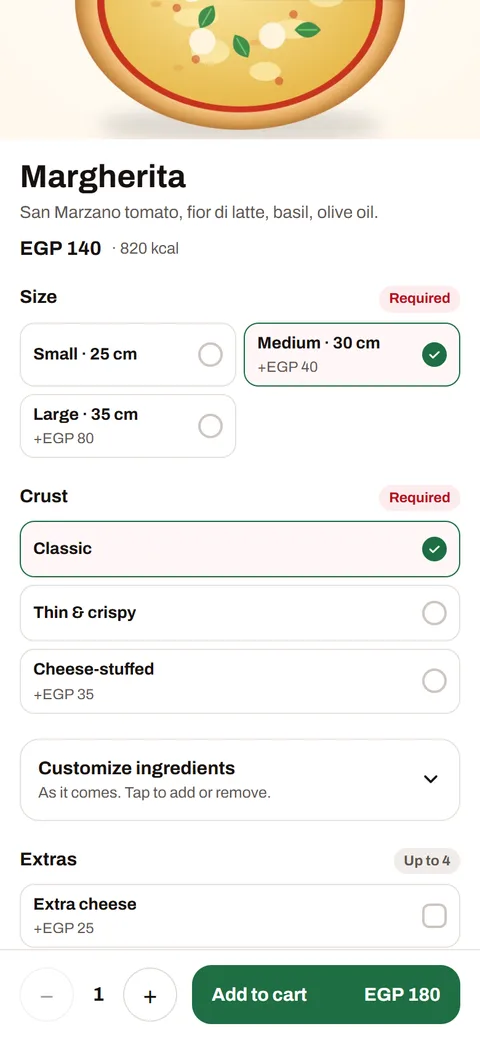 Choosing a flavour